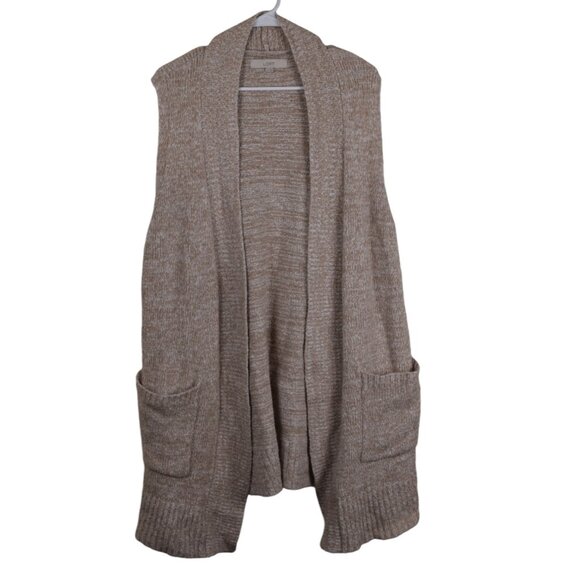 LOFT Sweaters - LOFT Womens Lagenlook Long Sleeveless Sweater Vest Tan Cardigan Winter Fall Cozy